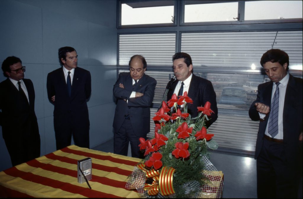 L'alcalde José Luis López i el president de la Generalitat Jordi Pujol, durant la inauguració del CAP de la Llagosta.