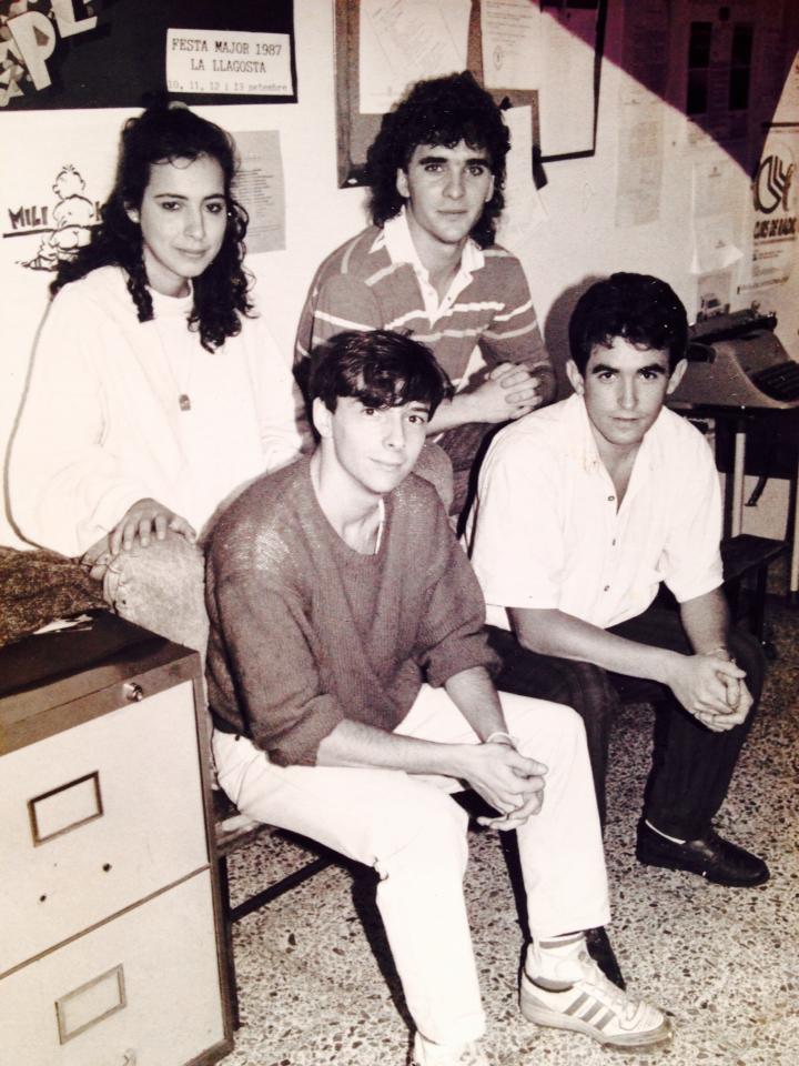 L'equip d'Informatius (1987), amb Judith Tolenino, Carles Quílez, Pere Damián i Manel Hermosilla.