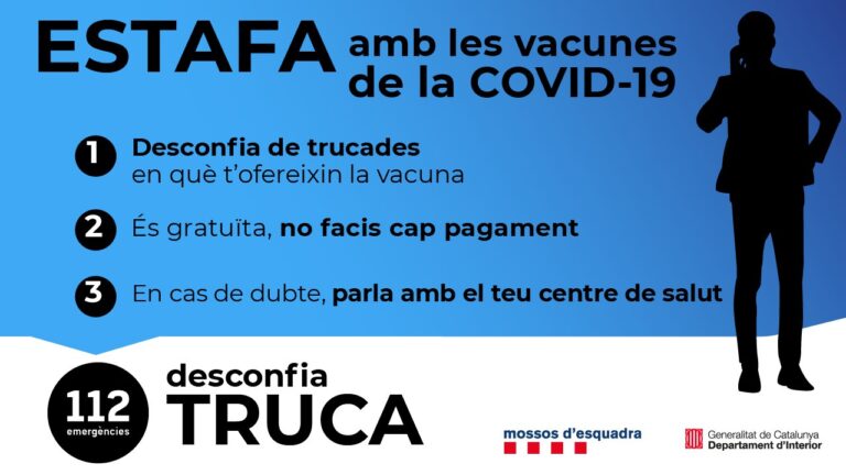 Alerta per una onada d’estafes amb relació a les vacunes
