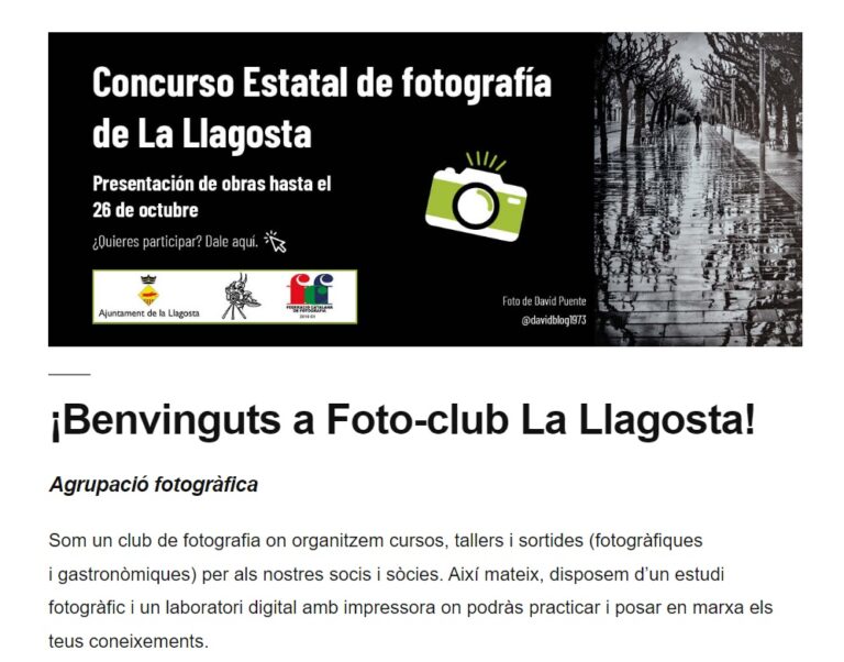 El Foto-club convoca el 20è Concurs estatal de Fotografia